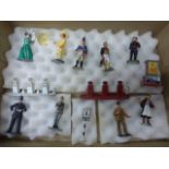 13 Vintage metal figures to include Mary Poppins, petrol pumps, military etc