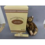 A 1995 limited edition brown tipped teddy bear, boxed, with certificate