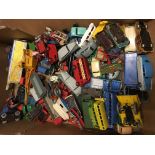 A large collection of 55 unboxed diecast toys including Dinky, Corgi and other, all playworn