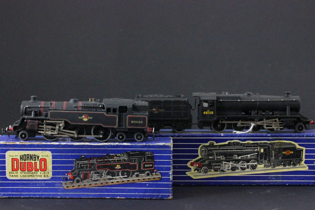 Two boxed Hornby Dublo engines to include LT25 LMR 8F 2-8-0 Freight Locomotive and Tender and