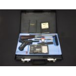 James Bond 007 plastic briefcase containing agent accessories including guns, wallet, ID etc