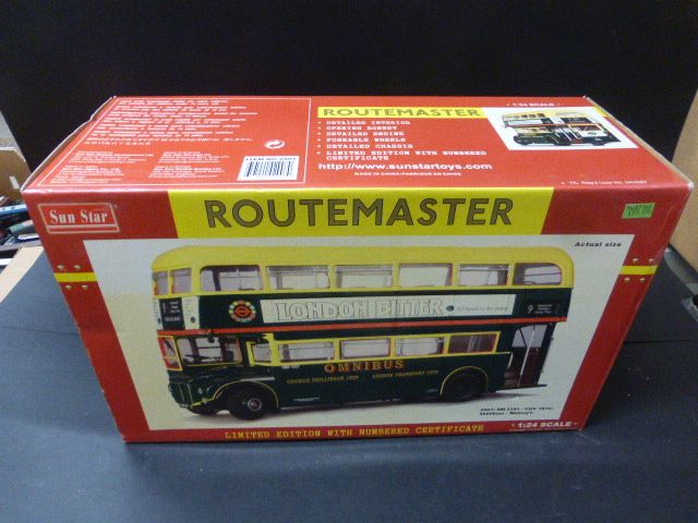 Boxed Sun Star 1:24 ltd edn Routemaster 2907 RM 2191 CUV 191C Shillibeer Watney's with