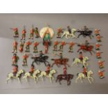 Collection of 32 pre War Britains soldiers including on horseback in overall gd condition with a