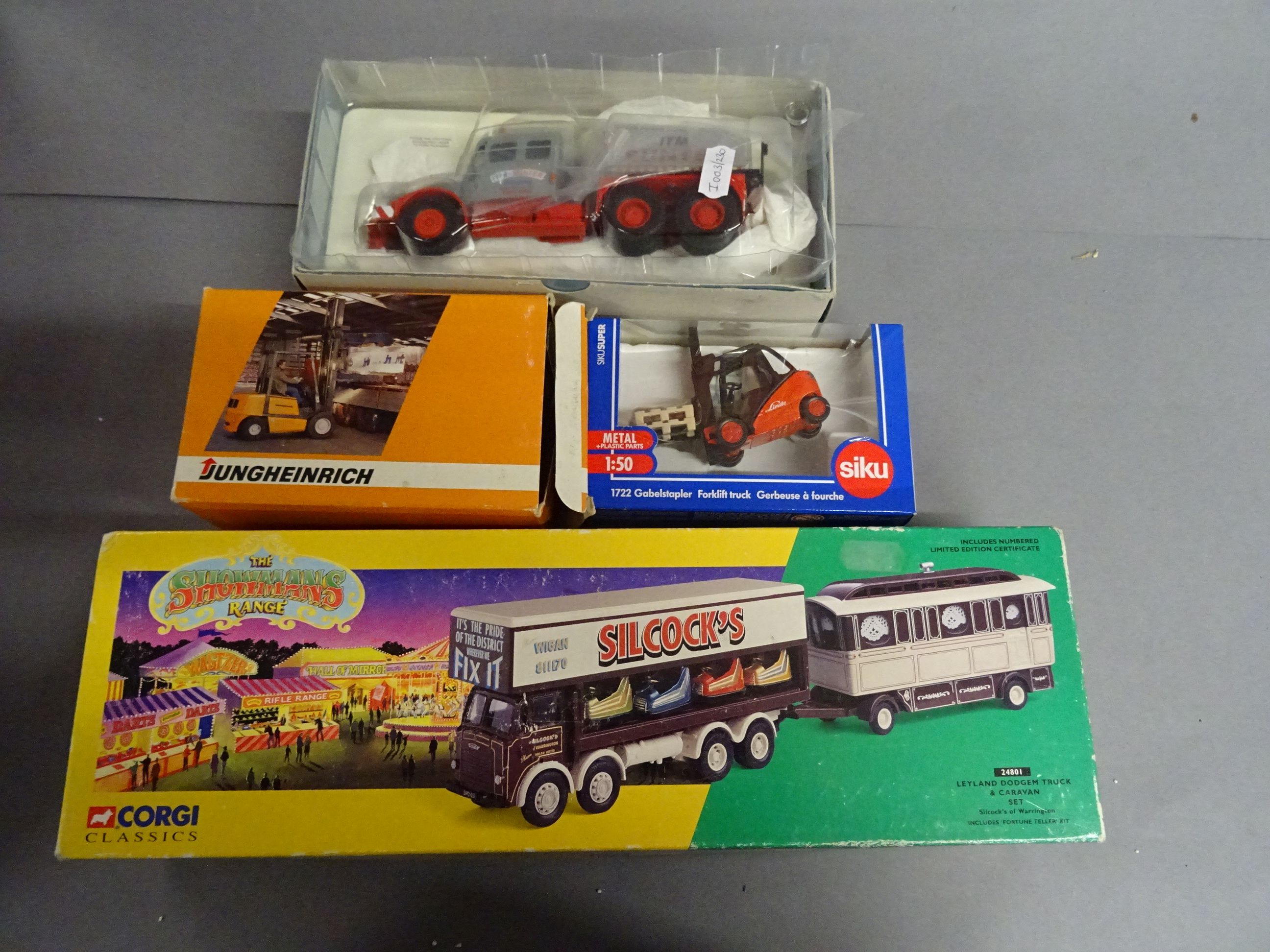 Collection of five construction and haulage vehicles, including; Corgi Classics The Showmans