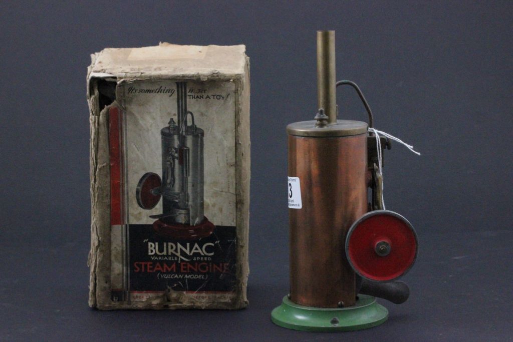 Boxed Burnac Variable Speed vertical Steam Engine Vulcan Model