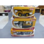 Three boxed 1:50 Joal Die-cast Metal construction vehicles to include 350 Volvo FH12, Volvo EC 650