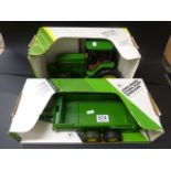 2 boxed ERTL farming vehicles 1/16 scale, John Deere 7600 tractor with MFWD, no. 5619 & John Deere