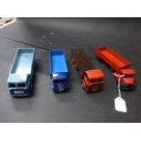 Four diecast commercial Bedford & Guys two marked Dinky Supertoys the others both unmarked,