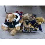 Collection of nine Harrods bears, comprising; 1987 bear, two different 1999 bears, Millennium 2000