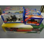 Collection of 13 die-cast construction and haulage vehicles, compromising; nine Siku models, three