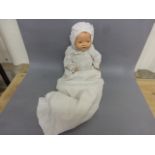 HW Germany bisque headed doll with sleeping eyes, tooth and open mouth, fair condition, 60cm in