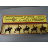 Boxed Britains Queens Royal 24 Lancers 9th Lancers complete with five figures on horseback,