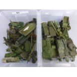 A collection of playworn Dinky military diecast models, and various others