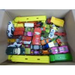 A collection of approx 40 assorted die cast vehicles mostly Lesney/Matchbox including Merryweather