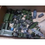 Over 45 military diecast model vehicles & artillery with the vast majority being Dinky, condition is