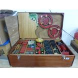 Fantastic large collection of vintage Meccano to include custom built chest with five pull out trays