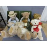 Collection of seven Harrods bears, comprising; 100th Anniversary teddy bear, two Harrods in Bloom