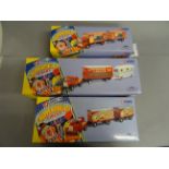 Three boxed Corgi Classics Chipperfields Circus diecast vehicles to include; 97889 AEC Cage