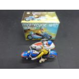 Boxed Motorcycle with Sidecar tin plate clockwork vehicle MS709 made in China