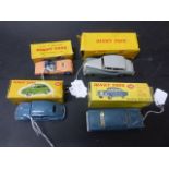 Four boxed Dinky models to include Volkswagen, 181, diecast is good with minor wear, Triumph TR2