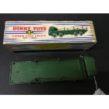 Boxed Dinky 905 Foden Flat Truck with chains in green, play worn and damage to rear chain poles