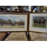 Four Framed and Glazed Horse Racing Prints plus Two Cricket Scene Prints