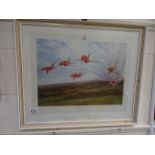 Framed and Glazed Robert Taylor Print ' The Red Arrows 1980 ' signed by Squadron Leader Brian