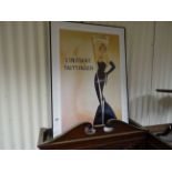 Studio framed poster of elegant lady L'Instant Taittinger