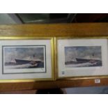 Two Robert Lloyd Limited Edition Signed Prints ' Queen Elizabeth 2 at Liverpool ', one no. 1/750 and