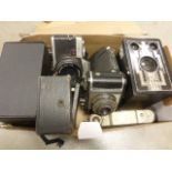 Collection of Vintage Cameras including Minolta XG1, Felica, Brownies, etc