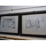 Thomas McLean 1830 pair of original satirical political print cartoons