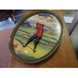 Wooden Relief Oval Golfing Sign