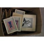 A collection of pictures and prints including etchings etc