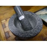 Granite stone pestle and mortar