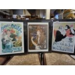 Ten Reproduction French Poster Prints including Henri De Toulouse Lautrec and F Champendis