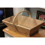 Wooden Trug with Bentwood Handle