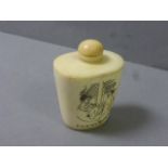 Bone erotic snuff bottle