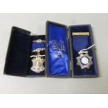 Two boxed hallmarked silver and enamel RAOB medals