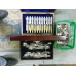 Large amount of vintage cutlery including silver plated, some boxed