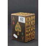 Marquetry Oriental puzzle box for playing cards