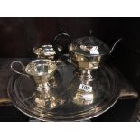 Four piece silver plated teaset