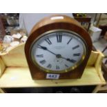 An early 20th century mahogany cased clock, the white enamel face with makers mark C Merer Kuss & Co