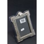 Vintage white metal photograph frame with stand to reverse