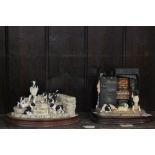 Two Border Fine Arts models of Collies on wooden plinths