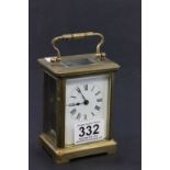 19th Century brass cased carriage clock