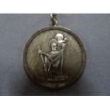 Vintage silver St Christopher & silver chain