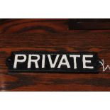 Cast iron PRIVATE sign