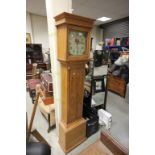 19th century Pine Longcase Clock with Painted Face marked Thomas Jordan Junior, Chesham