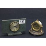 Two vintage mantel clocks, one marked Mercedes