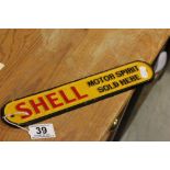 Cast iron Shell Motor Spirit Sold Here sign